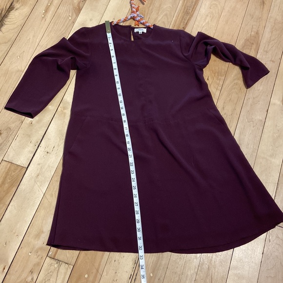 SOLD🍀Aritzia Wilfred Myosotis burgundy A-line mini dress with pockets, size XS - Picture 8 of 11
